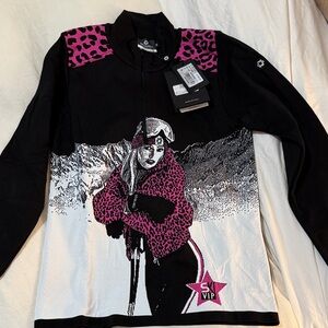 Stylish Black and Pink Women's Ski Jacket